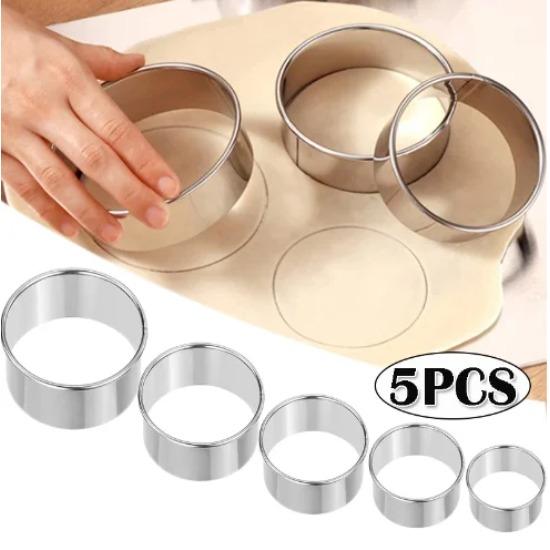 5PCS Round Stainless Steel Biscuit Mold Dumpling Skin Cutting Mold DIY Biscuit Pastry Cake Baking Tools Kitchen Baking Gadget
5PCS Round Stainless Steel Biscuit Mold Dumpling Skin Cutting Mold DIY Biscuit Pastry Cake Baking Tools Kitchen Baking Gadget