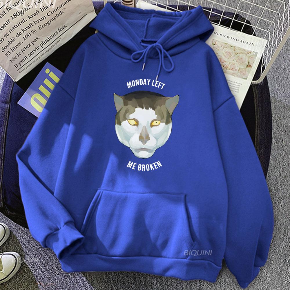 Meme CAT Funny Graphic Hoodies Monday Left Me Broken Song Sweatshirts Hip Hop Men/Women Pullovers Hooded 2XL
Meme CAT Funny Graphic Hoodies Monday Left Me Broken Song Sweatshirts Hip Hop Men/Women Pullovers Hooded 2XL