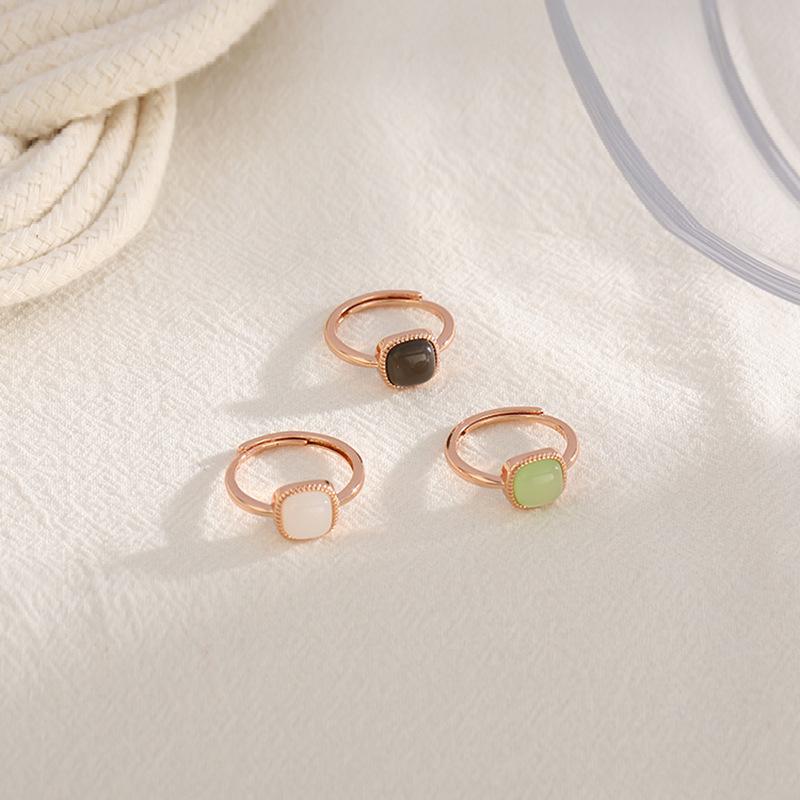 Hetian Jade Square Sugar Ring - Women s Retro Minimalist White Stone Index Finger Ring Adjustable
Hetian Jade Square Sugar Ring - Women s Retro Minimalist White Stone Index Finger Ring Adjustable