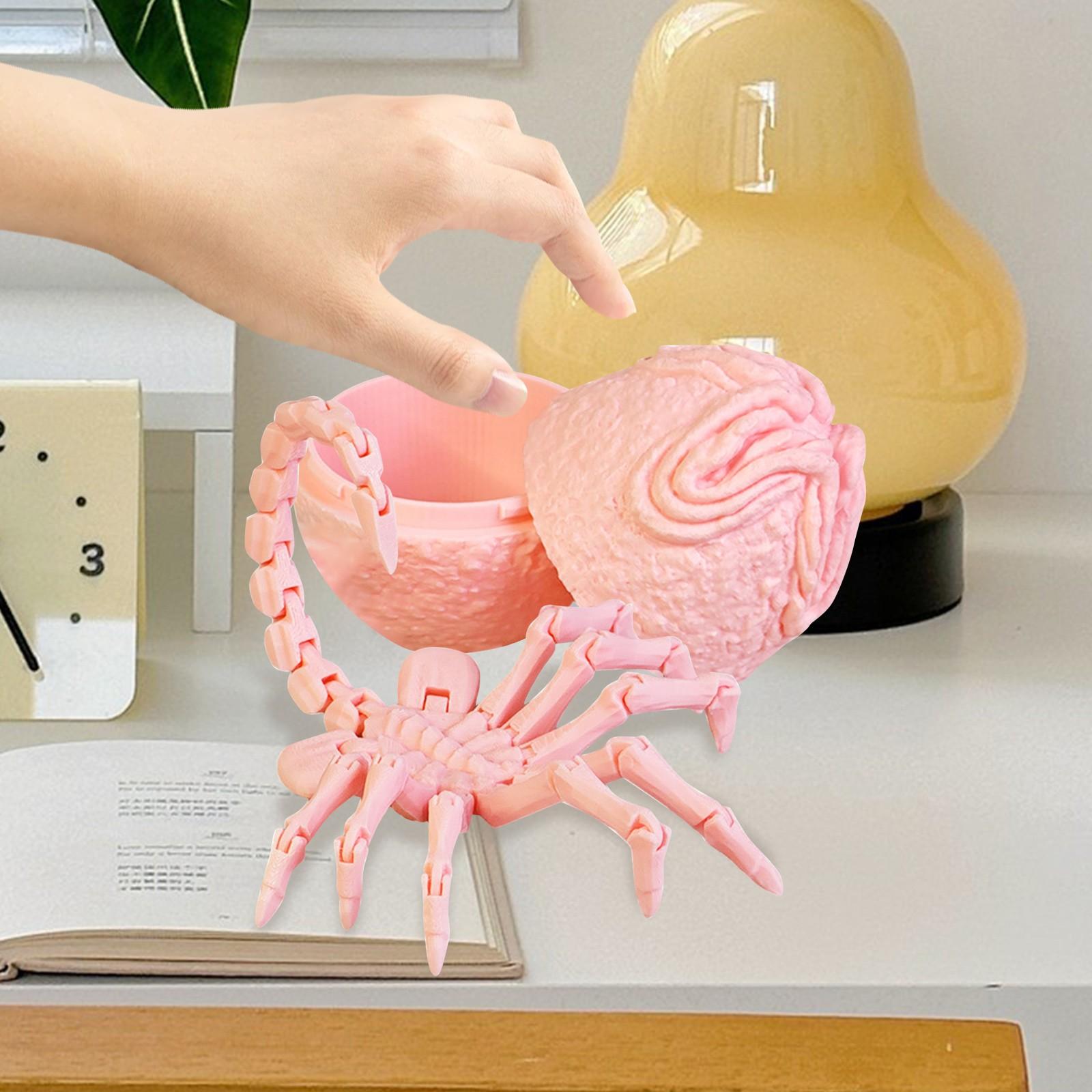 3D-печать цельная шарнирная подвижная игрушка-яйцо пришельца, обнимающая лицо, настольное украшение, креативные украшения, игрушки для взрослых (Золото - Facehugger + Али One Size