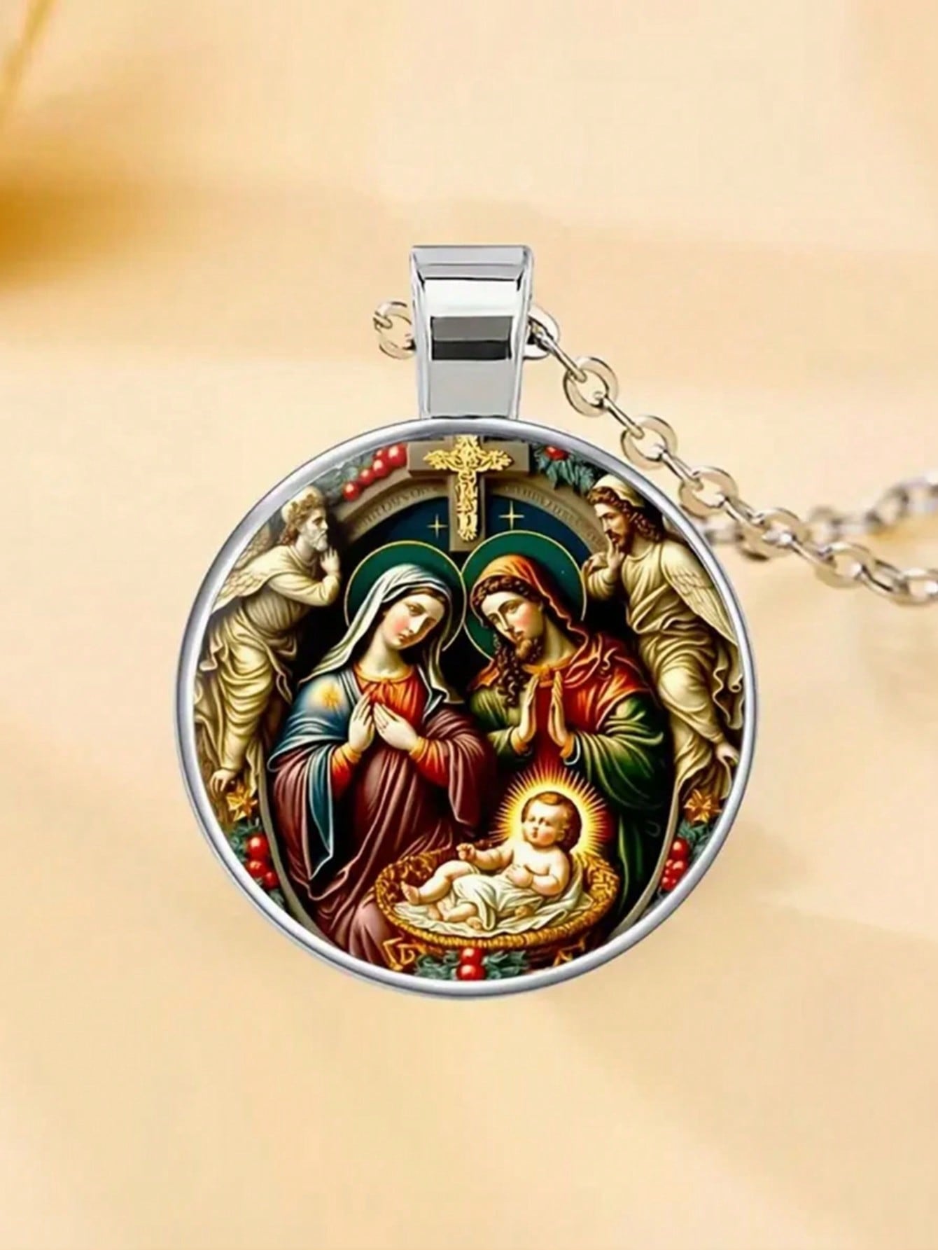 Святой И Элегантный, Подвеска-Ожерелье Мадонна и Иисус во Французском Стиле со Стеклянным Сплавом с Камнем Времени, Подходит для Повседневной Носки или в Подарок one-size серебряный
Святой И Элегантный, Подвеска-Ожерелье Мадонна и Иисус во Французском Стиле со Стеклянным Сплавом с Камнем Времени, Подходит для Повседневной Носки или в Подарок one-size серебряный