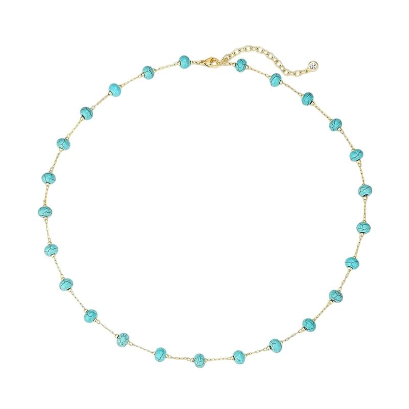 Colorful Summer Beach Turquoise Necklace Stainless Steel Neck Jewelry Gift For Women 14K Gold Plated Design
Colorful Summer Beach Turquoise Necklace Stainless Steel Neck Jewelry Gift For Women 14K Gold Plated Design