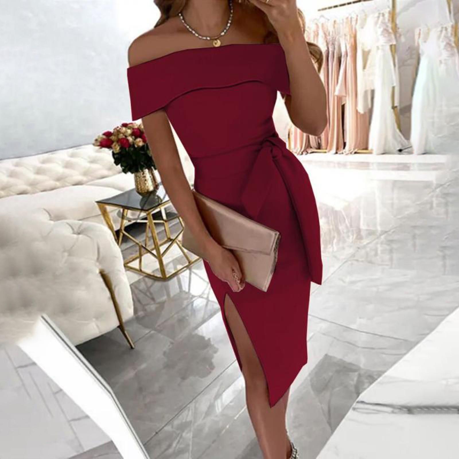 Жіноча літня модна однотонна звичайна сукня з прямим вирізом M винний
Жіноча літня модна однотонна звичайна сукня з прямим вирізом M винний