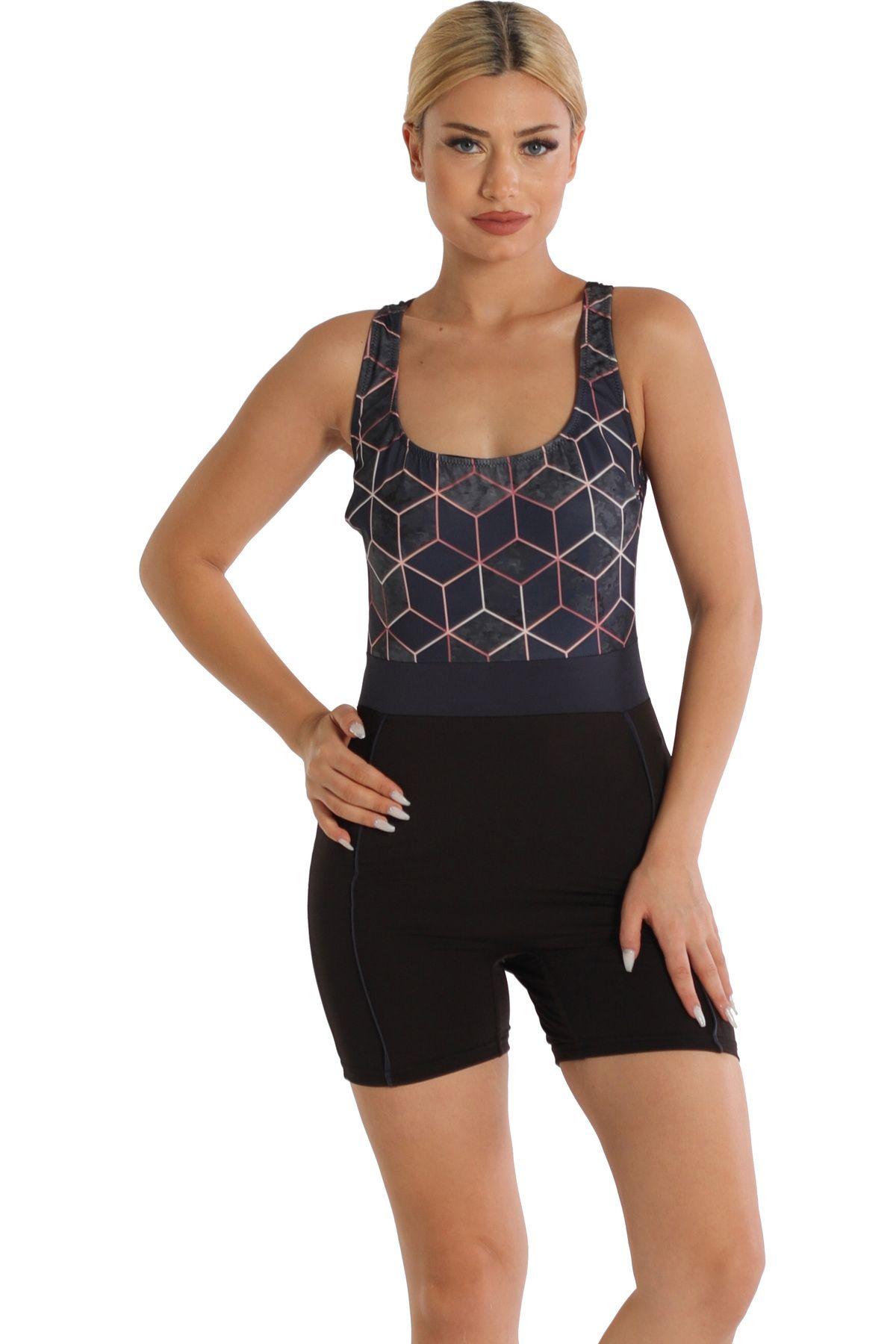 Женский стильный купальник большого размера Плюс размер пловец с рисунком Гибкий купальник 3XL