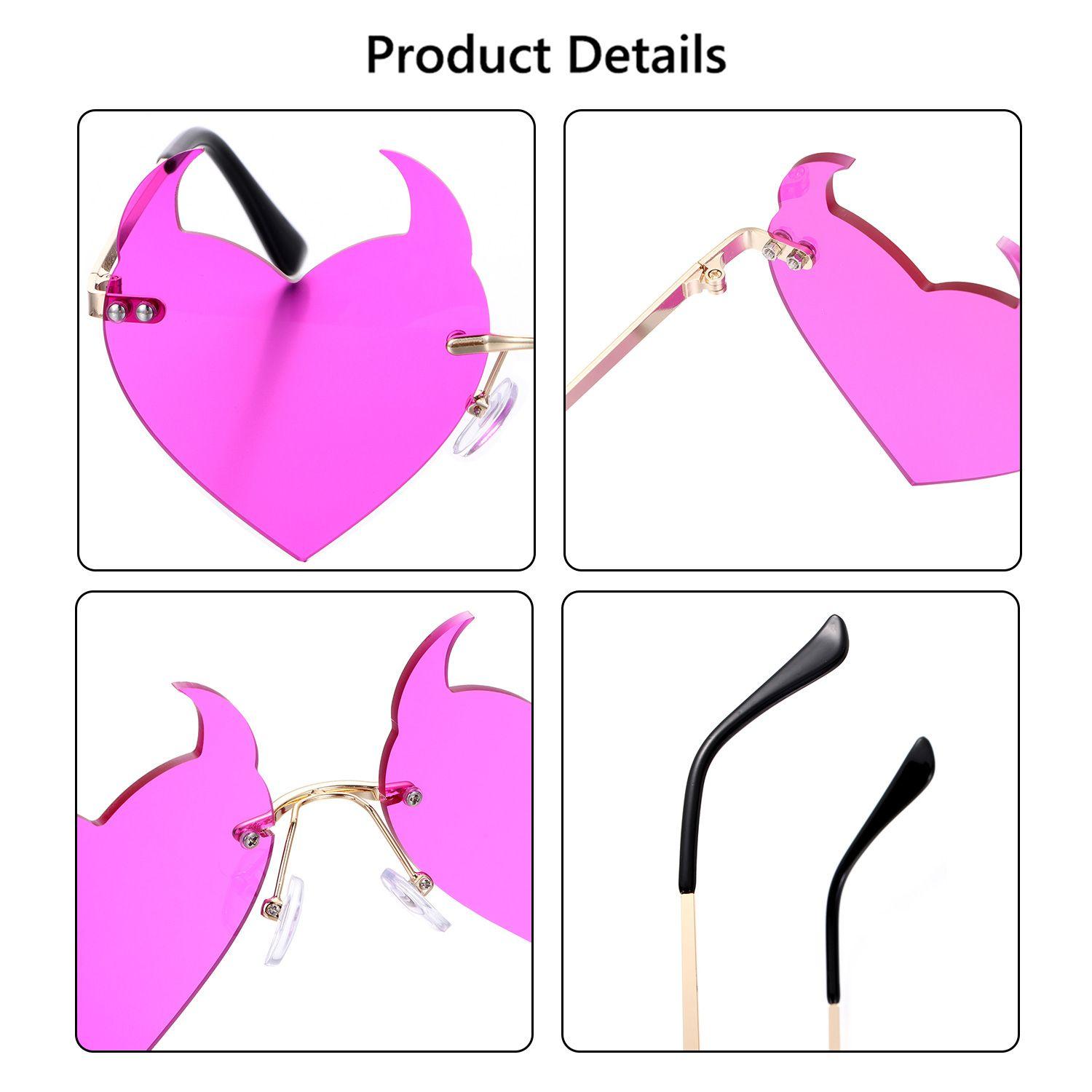 UV Protection Sun Glasses Party Fashion Glasses Rimless Sunglasses Rock Horn Devil Ear Heart Shape темно-фіолетовий колір
UV Protection Sun Glasses Party Fashion Glasses Rimless Sunglasses Rock Horn Devil Ear Heart Shape темно-фіолетовий колір