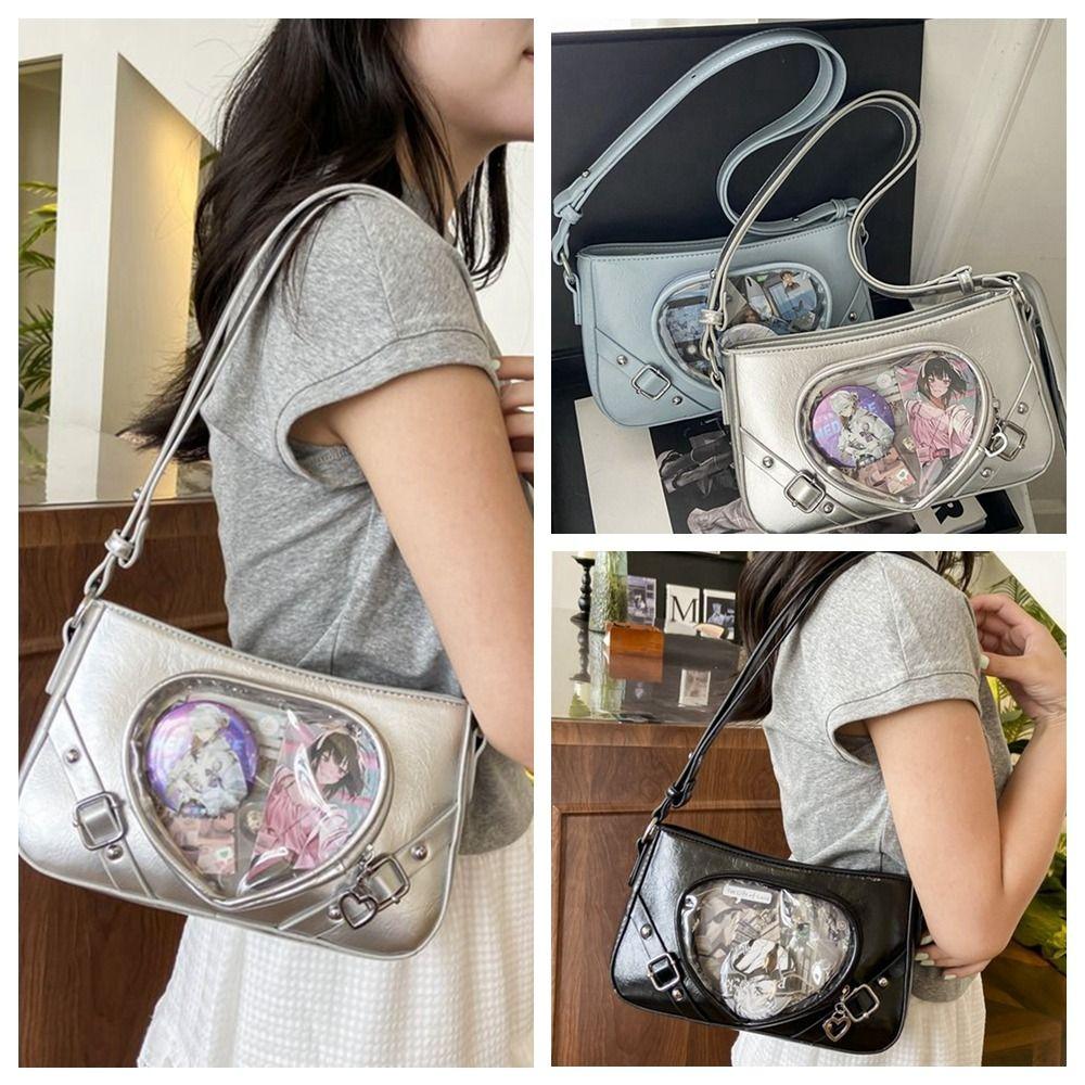 JK Kawaii Shoulder Bag Y2K Silver Crossbody Bag Pouch Bag Transparent Heart Itabag Outdoor синий
JK Kawaii Shoulder Bag Y2K Silver Crossbody Bag Pouch Bag Transparent Heart Itabag Outdoor синий