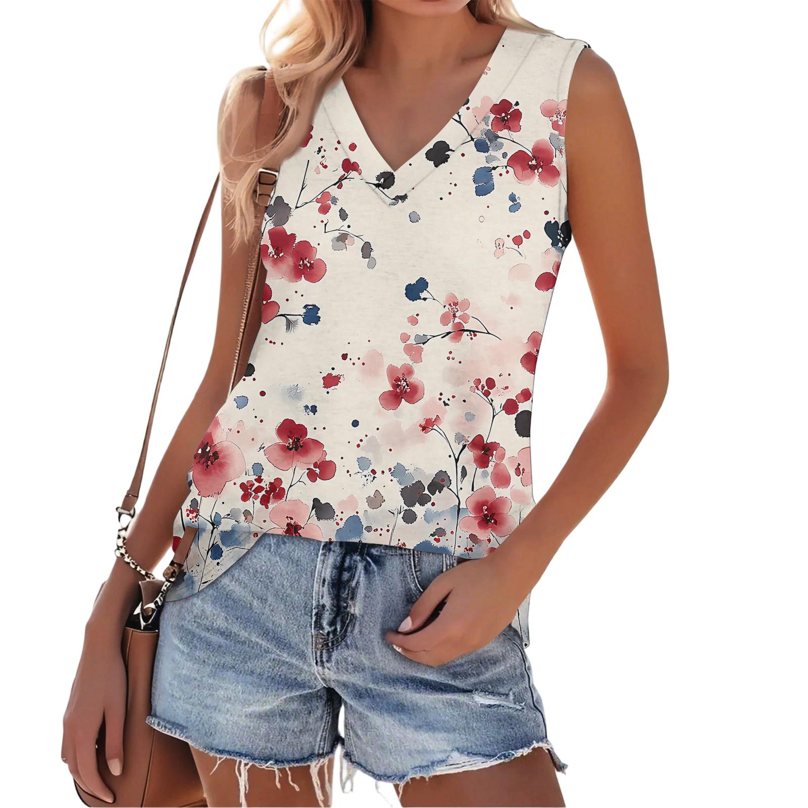 Women Sleeveless V Neck Floral Print Tank Top Casual Summer Loose Fit Pullover Blouse Lightweight Relaxed Shirt M хаки
Women Sleeveless V Neck Floral Print Tank Top Casual Summer Loose Fit Pullover Blouse Lightweight Relaxed Shirt M хаки