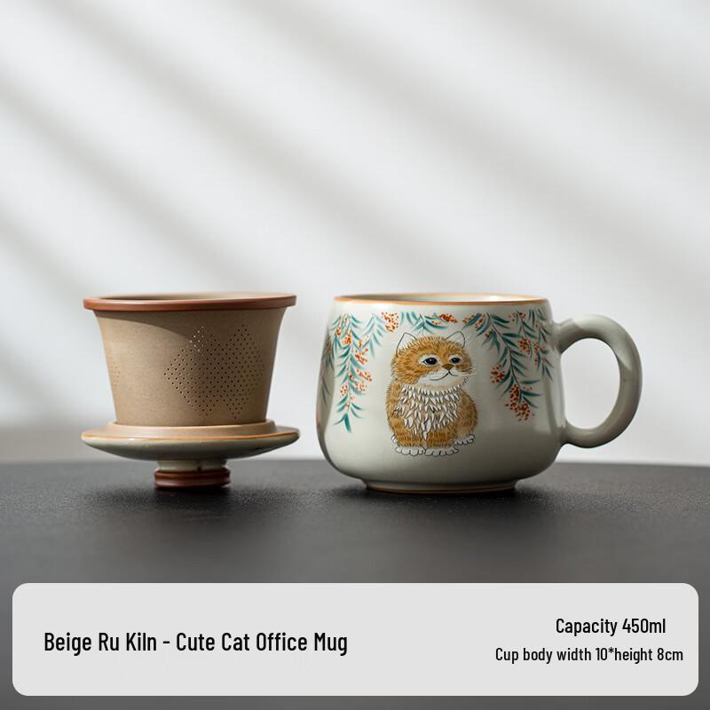 OLOEY Cute Cat Ru Kiln Ceramic Mug Set
OLOEY Cute Cat Ru Kiln Ceramic Mug Set