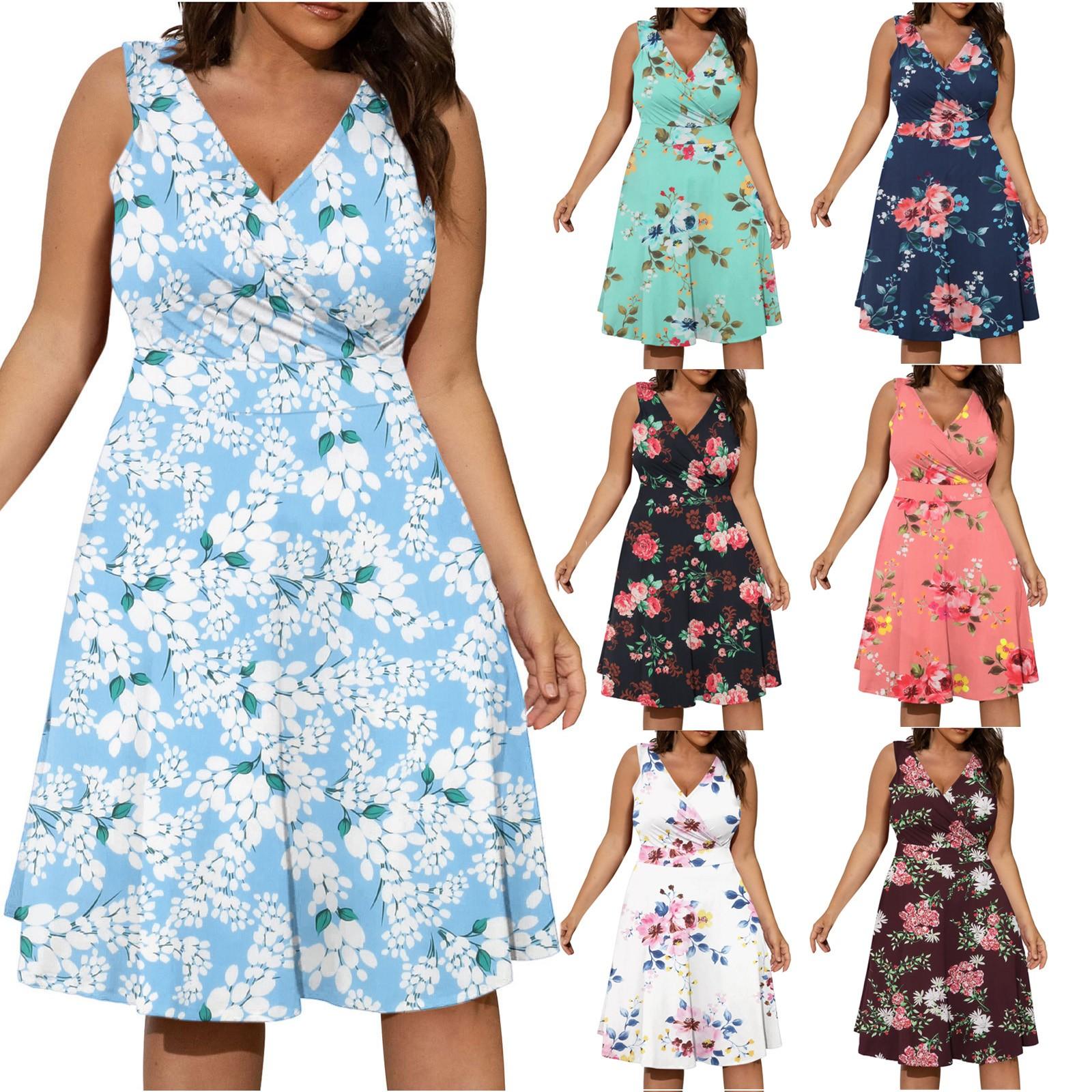 Ladies Plus Size Printing V Neck Fashion Casual High Waist Slim Sleeveless Dress For Women
Ladies Plus Size Printing V Neck Fashion Casual High Waist Slim Sleeveless Dress For Women
