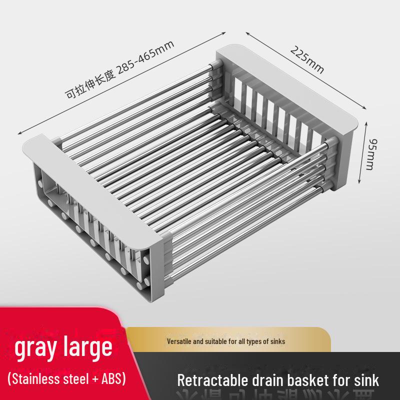 Выдвижная корзина для слива посуды и овощей из нержавеющей стали для кухонной мойки large серый
Выдвижная корзина для слива посуды и овощей из нержавеющей стали для кухонной мойки large серый