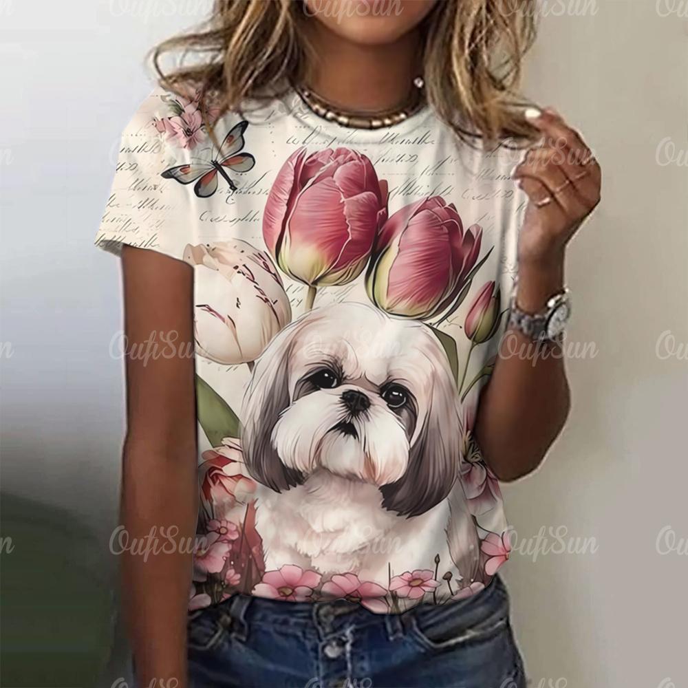 Women s Kawaii Puppy Print T-shirt Harajuku Clothes For Ladies Casual Style Short Sleeve Tees Round Neck Hundred Streetwear Tops 6XL
Women s Kawaii Puppy Print T-shirt Harajuku Clothes For Ladies Casual Style Short Sleeve Tees Round Neck Hundred Streetwear Tops 6XL