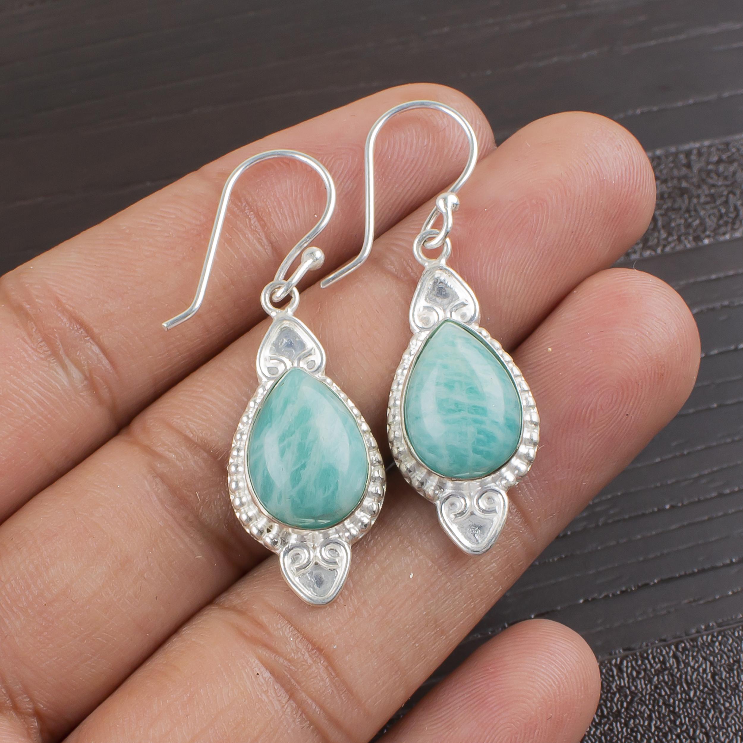 Amazonite Earrings, 925 Solid Sterling Silver Earrings Handmade Gemstone Jewelry, Gifts For Wife Brand New Earrings 1.80 Inches синій
Amazonite Earrings, 925 Solid Sterling Silver Earrings Handmade Gemstone Jewelry, Gifts For Wife Brand New Earrings 1.80 Inches синій