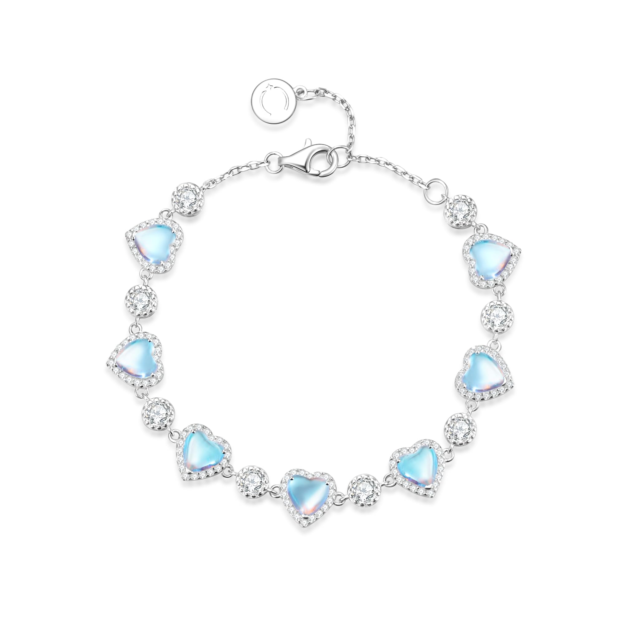 Tennis Bracelet for Women Heart Motif Moonstone June Birthstone Tennis Bracelet Round CZ Zirconia Silver Women Fashion Going Out Christmas Anniversary
Tennis Bracelet for Women Heart Motif Moonstone June Birthstone Tennis Bracelet Round CZ Zirconia Silver Women Fashion Going Out Christmas Anniversary