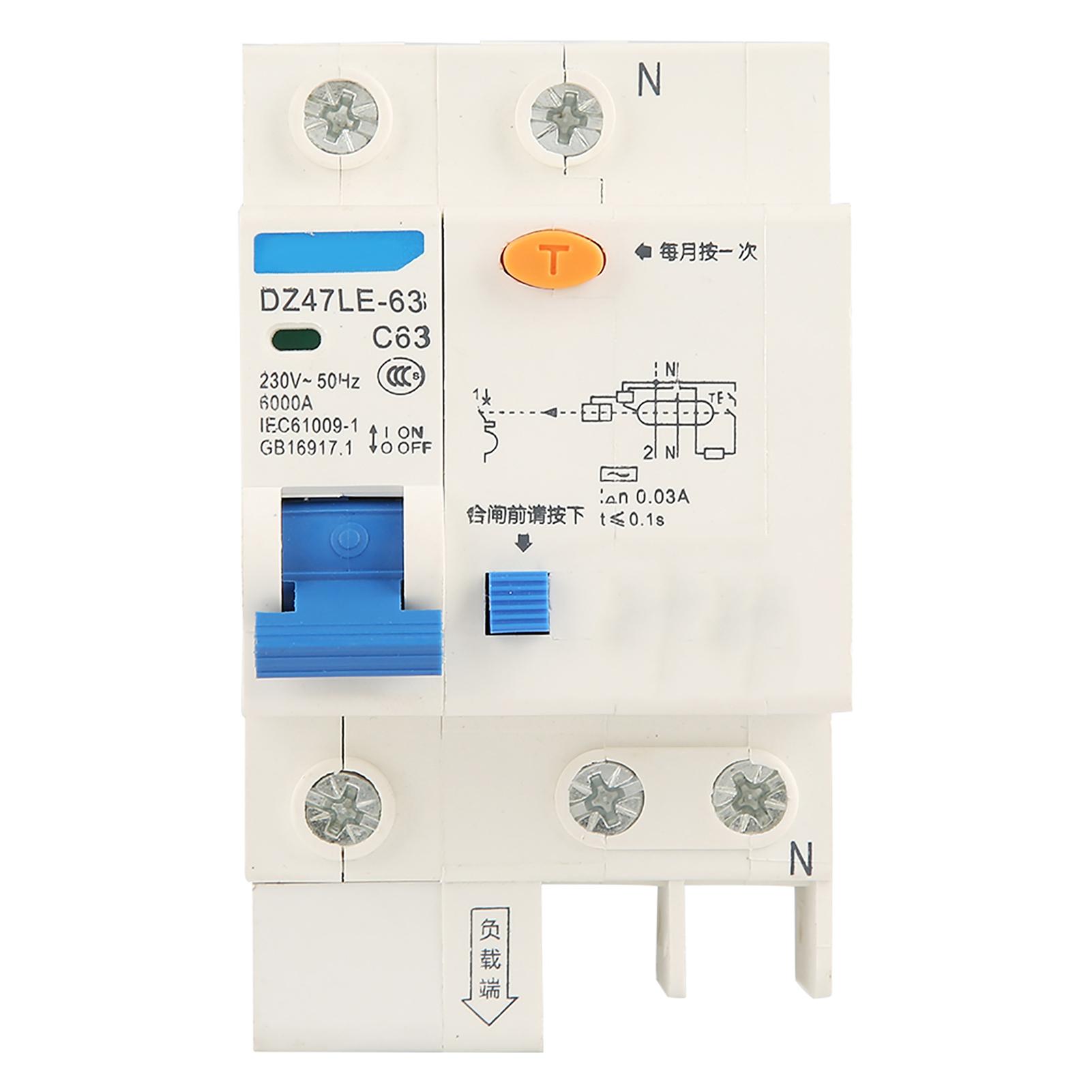 DZ47LE63 1п N C63 ПЗВ Автоматичний вимикач залишкового струму 230В 63А 30мА
DZ47LE63 1п N C63 ПЗВ Автоматичний вимикач залишкового струму 230В 63А 30мА