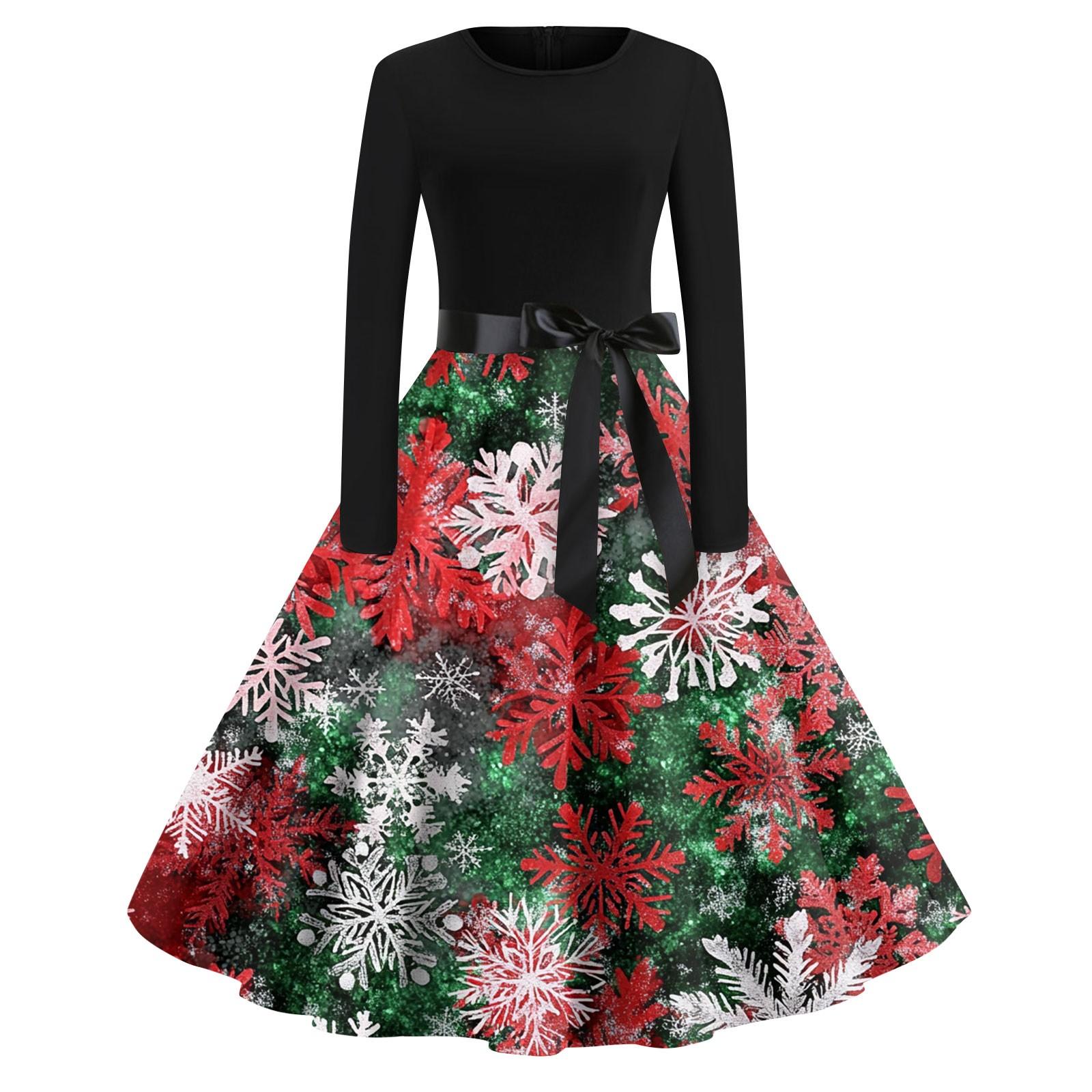 Женская мода с круглым вырезом, повседневные тонкие рождественские платья с длинным рукавом и принтом M
Женская мода с круглым вырезом, повседневные тонкие рождественские платья с длинным рукавом и принтом M