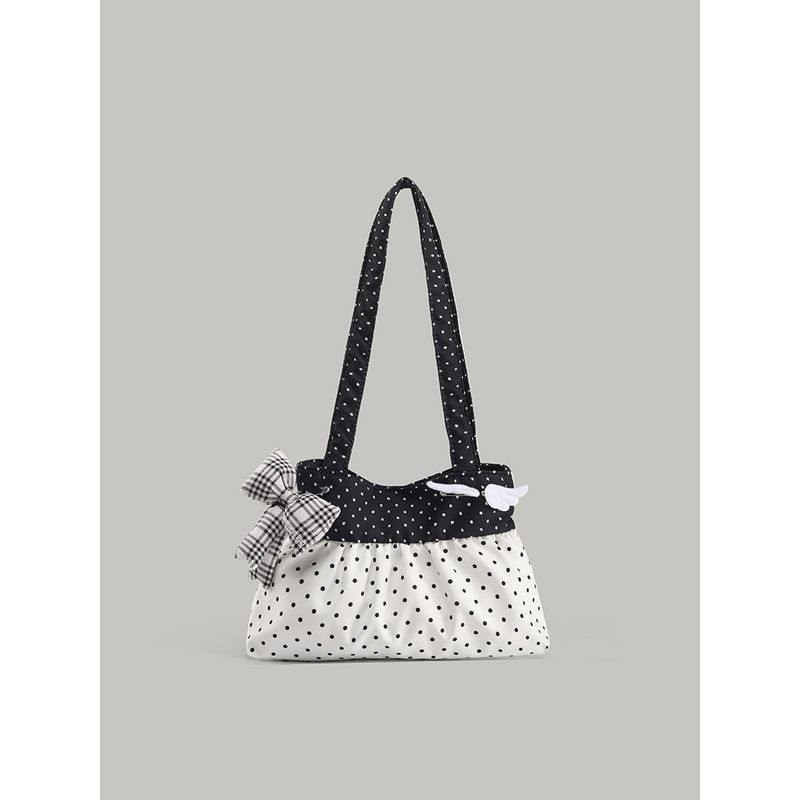 Korean Series Retro Contrast Color Polka Dot Handbags Women Summer Cute Sweet Bow Little Wing One Shoulder Underarm Bag White
Korean Series Retro Contrast Color Polka Dot Handbags Women Summer Cute Sweet Bow Little Wing One Shoulder Underarm Bag White