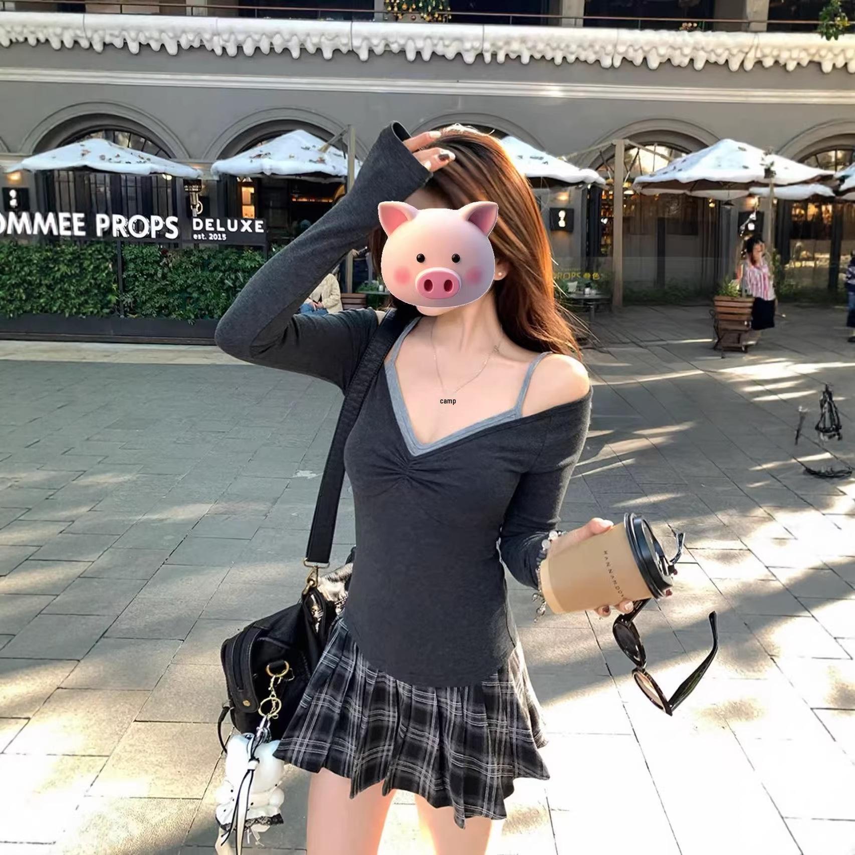 Women s Korean Color Block Two-Piece Style Long Sleeve Tee: Slimming Cinched Waist Base Layer for Autumn/Winter Small серый/чёрный
Women s Korean Color Block Two-Piece Style Long Sleeve Tee: Slimming Cinched Waist Base Layer for Autumn/Winter Small серый/чёрный