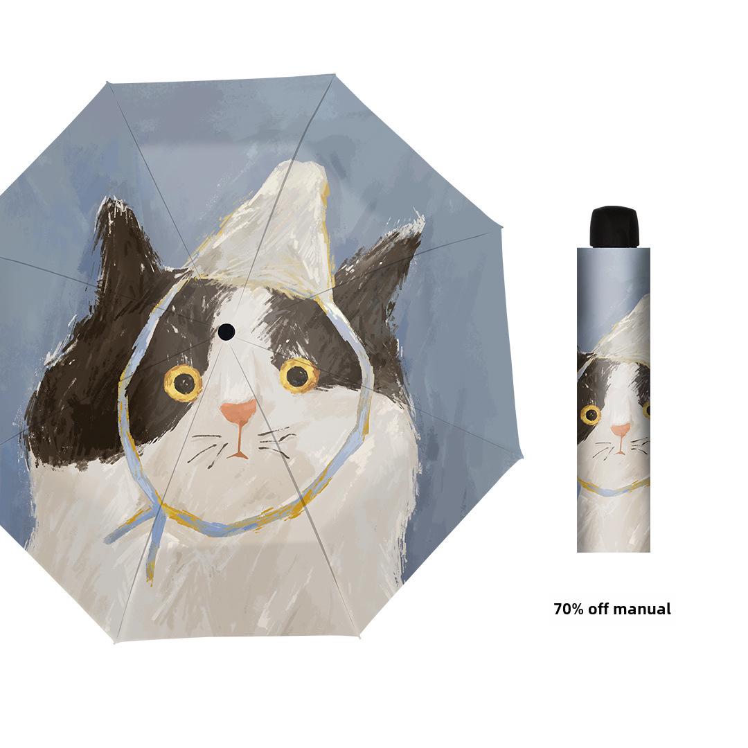 Автоматический складной зонт с рисунком кошки в стиле ретро, масляной живописи - двойного назначения, защита от солнца и дождя, защита от ультрафиолета для женщин
Автоматический складной зонт с рисунком кошки в стиле ретро, масляной живописи - двойного назначения, защита от солнца и дождя, защита от ультрафиолета для женщин