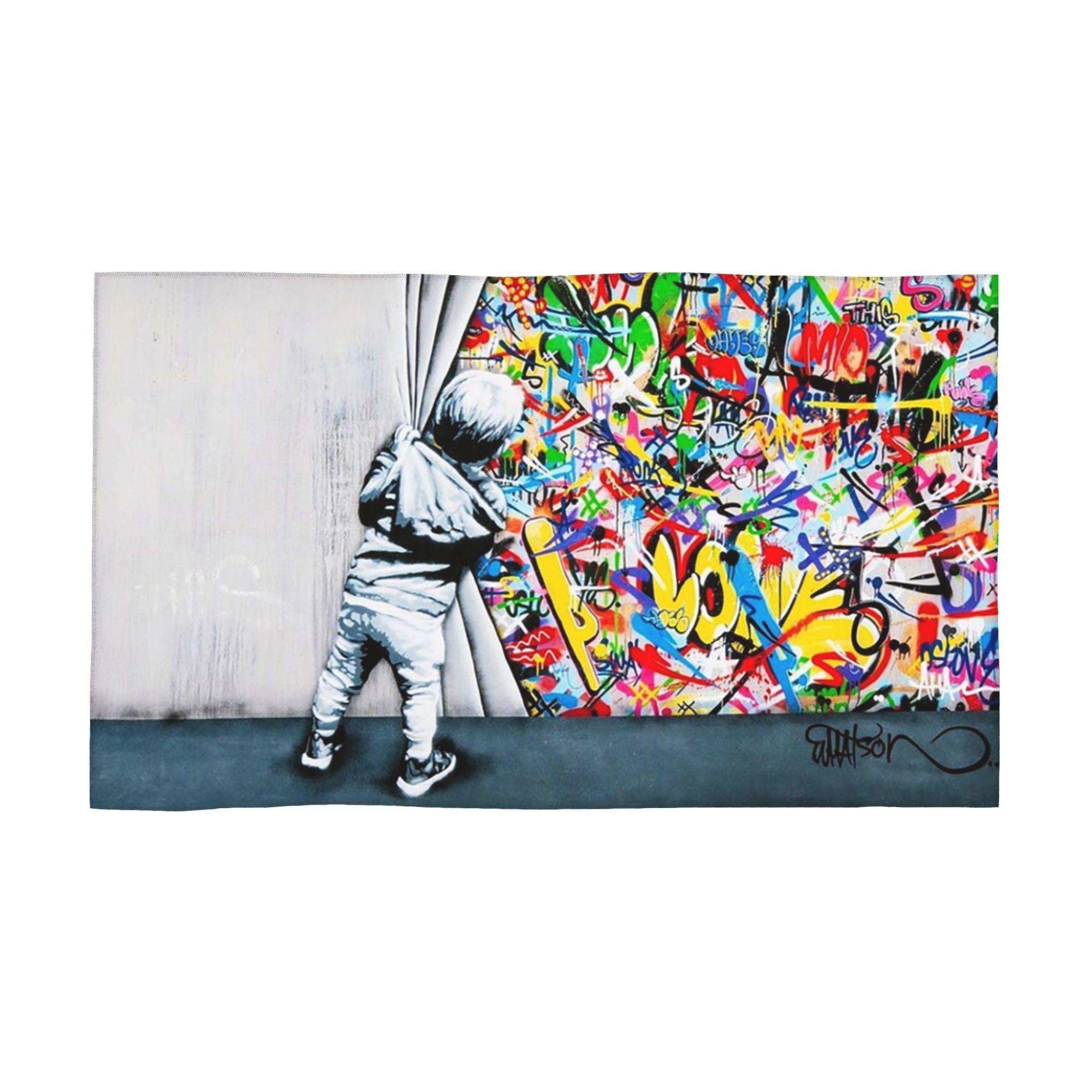 Behind The Curtain Boy - Banksy Street Art Mural Soft Face Towel Quick Dry Pool Bath Cotton Towels Breathable W30*H60(CM)
Behind The Curtain Boy - Banksy Street Art Mural Soft Face Towel Quick Dry Pool Bath Cotton Towels Breathable W30*H60(CM)