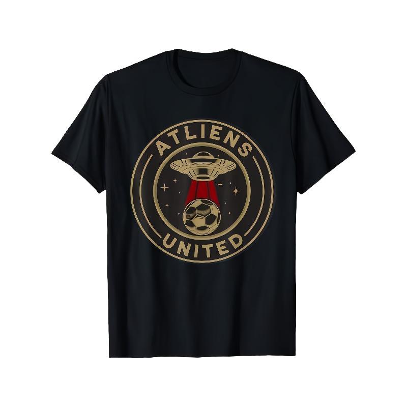 Футбольная футболка фаната Atliens United 404 United Atlanta - Графика с НЛО и футбольным мячом с дизайном номера 404, Золотая печать, Мягкая дышащая футболка S чёрный
Футбольная футболка фаната Atliens United 404 United Atlanta - Графика с НЛО и футбольным мячом с дизайном номера 404, Золотая печать, Мягкая дышащая футболка S чёрный