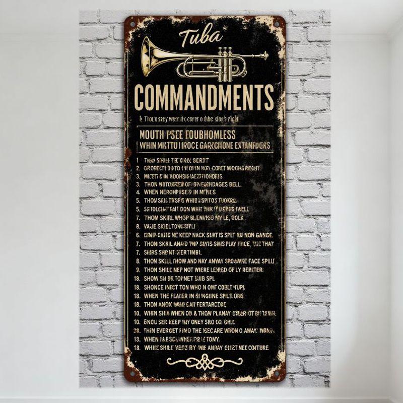 Vintage Tuba Commandments Metal Tin Sign Distressed Black Background with Brass Illustration, Humorous Music Themed Decor for Ma 20x30cm(7.8x11.8inch)
Vintage Tuba Commandments Metal Tin Sign Distressed Black Background with Brass Illustration, Humorous Music Themed Decor for Ma 20x30cm(7.8x11.8inch)