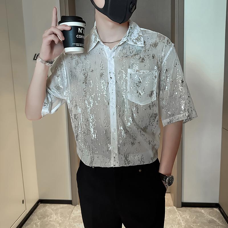 Летняя новая рубашка с коротким рукавом для мужской моды, универсальная мужская рубашка XXXL белый
Летняя новая рубашка с коротким рукавом для мужской моды, универсальная мужская рубашка XXXL белый