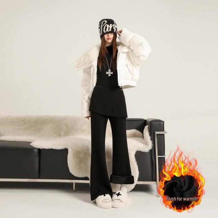Maillard Bell-Bottom Skirt Pants: 2025 Autumn/Winter Soft, Warm, Versatile Two-Piece Casual Wear for Women S
Maillard Bell-Bottom Skirt Pants: 2025 Autumn/Winter Soft, Warm, Versatile Two-Piece Casual Wear for Women S