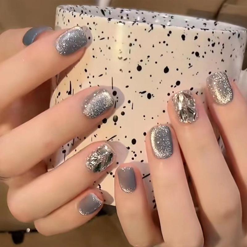Advanced Blue Gel Manicure Nail Stickers with Rhinestone Cat Eye Design Gel Polish
Advanced Blue Gel Manicure Nail Stickers with Rhinestone Cat Eye Design Gel Polish