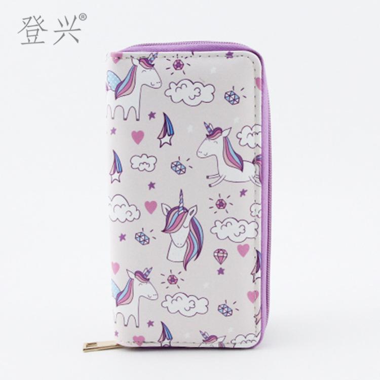 New unicorn cartoon horse head PU long wallet, student clutch bag
New unicorn cartoon horse head PU long wallet, student clutch bag