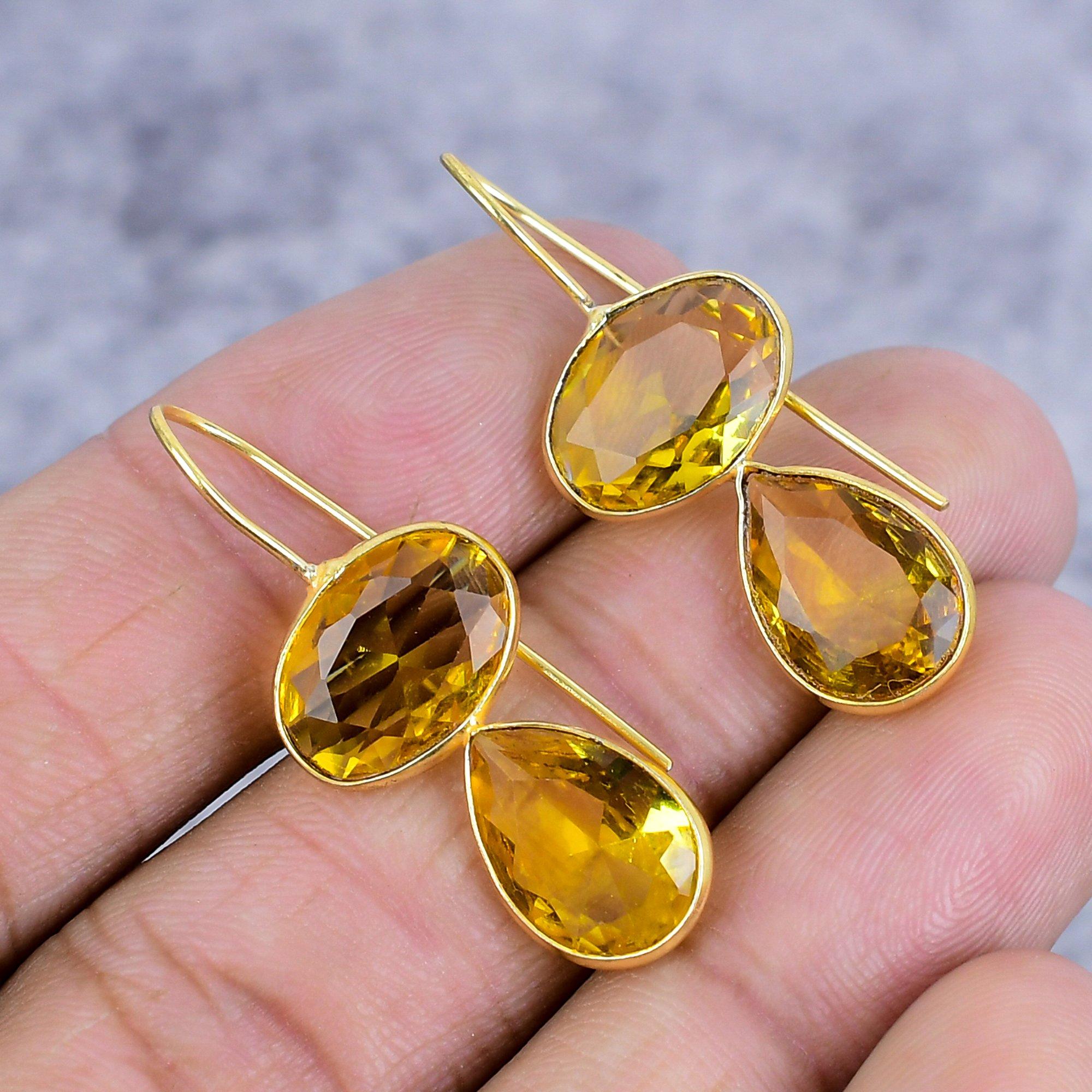 Citrine Gemstone Handmade 925 Sterling Silver Jewelry Earring 1.46 M-2634
Citrine Gemstone Handmade 925 Sterling Silver Jewelry Earring 1.46 M-2634