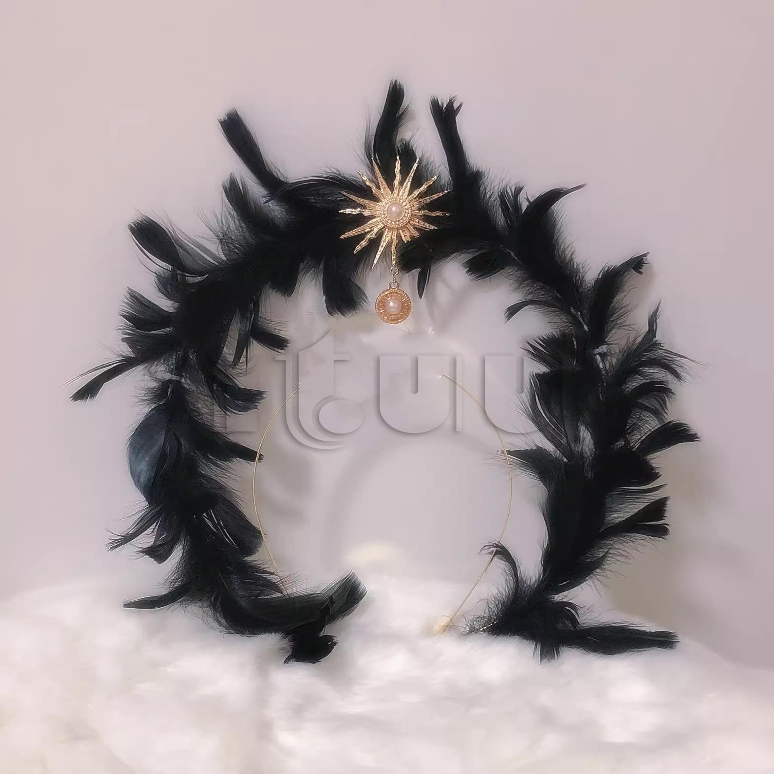 Halo Crown Headpiece Lolita KC Gothic Black Angel Feather Wings Halo Crystal Crown Goddess Queen Halloween Headdress Accessories
Halo Crown Headpiece Lolita KC Gothic Black Angel Feather Wings Halo Crystal Crown Goddess Queen Halloween Headdress Accessories