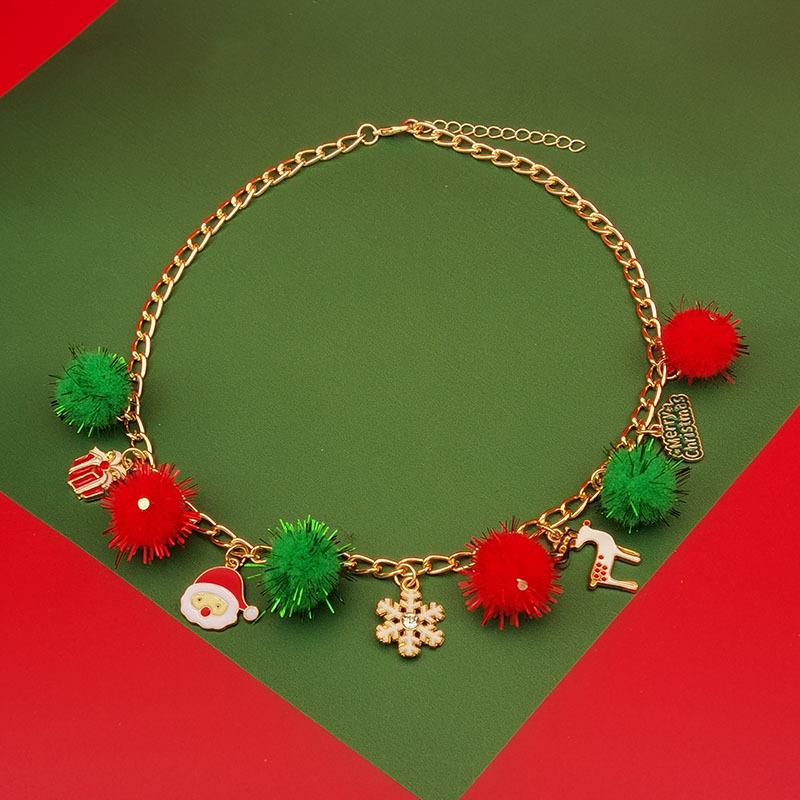 2025 Cross-Border Christmas Necklace with Alloy, Plush Santa, Bell, Reindeer, and Tree.
2025 Cross-Border Christmas Necklace with Alloy, Plush Santa, Bell, Reindeer, and Tree.