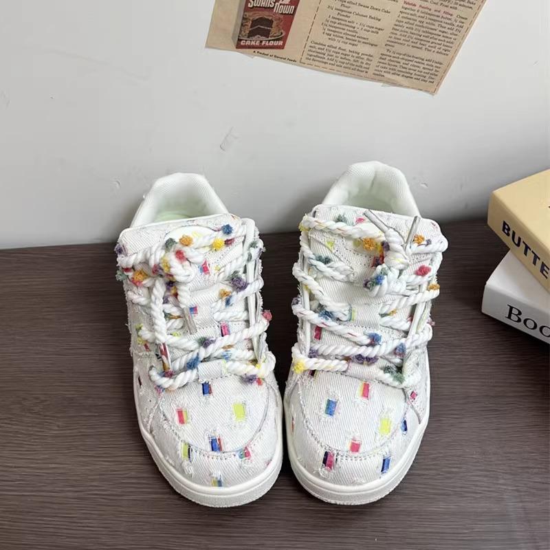 Fairy bean rainbow grid canvas board shoes women s autumn breathable platform white student shoes versatile niche sports and leisure shoes 40
Fairy bean rainbow grid canvas board shoes women s autumn breathable platform white student shoes versatile niche sports and leisure shoes 40