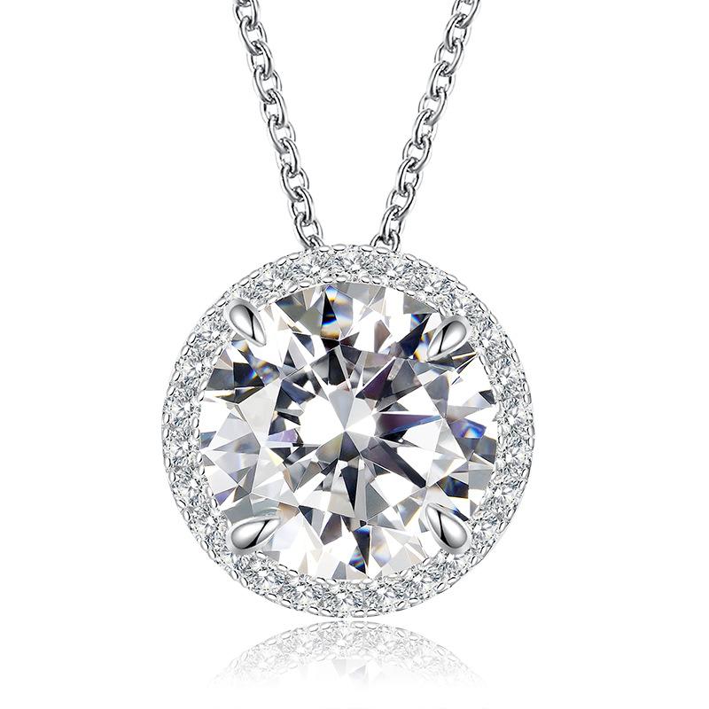 5CT Round Cut Double Halo Moissanite Pendant Necklace S925 Sterling Silver For Women 11mm білий
5CT Round Cut Double Halo Moissanite Pendant Necklace S925 Sterling Silver For Women 11mm білий