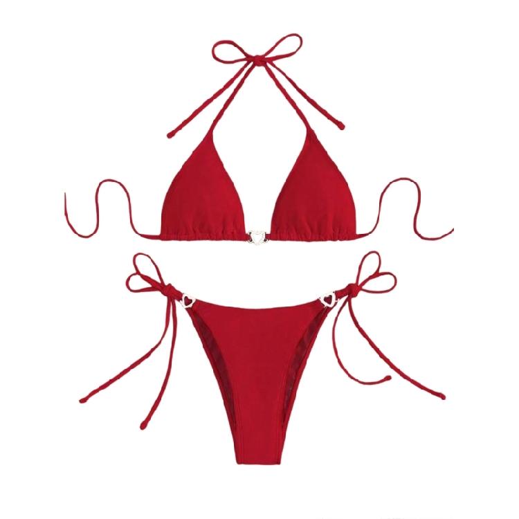 Women s 2-Piece Swimsuit Adjustable Triangle Top with Lacing Up Detail and Modern Circlet Embellishments Split Beachwear M червоний
Women s 2-Piece Swimsuit Adjustable Triangle Top with Lacing Up Detail and Modern Circlet Embellishments Split Beachwear M червоний