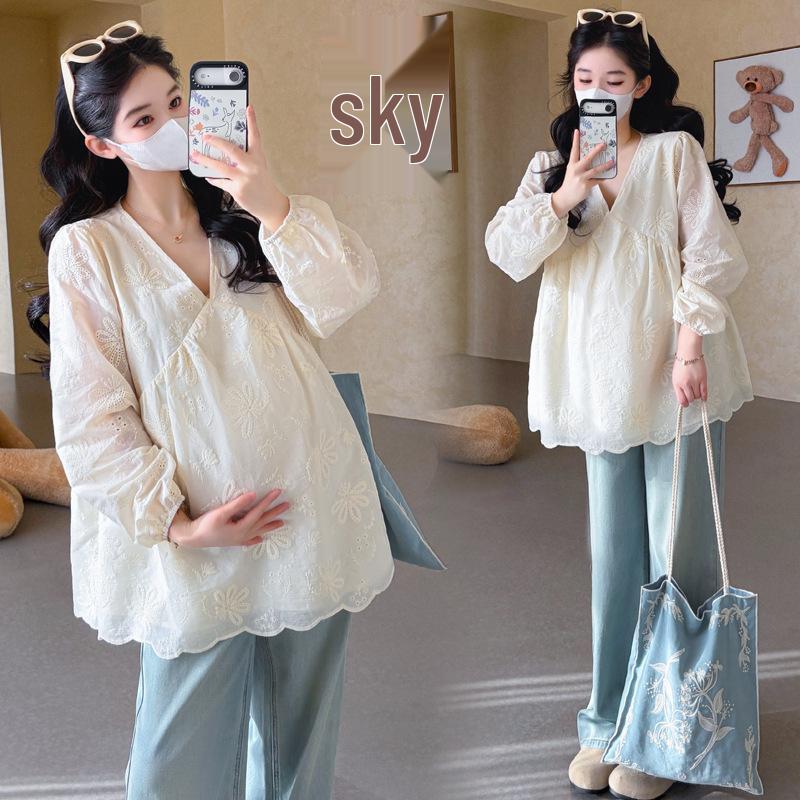 2026 Spring V-neck Lace Embroidered Maternity Shirt - Korean Style 2XL абрикосовий
2026 Spring V-neck Lace Embroidered Maternity Shirt - Korean Style 2XL абрикосовий