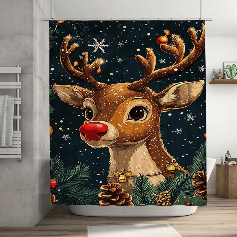 Tuniu Charming Reindeer Shower Curtain Merry Christmas Forest Animal Festive Holiday Bathroom Decor Cute Woodland Deer Print Fab W60H190(CM)-1 Pcs
Tuniu Charming Reindeer Shower Curtain Merry Christmas Forest Animal Festive Holiday Bathroom Decor Cute Woodland Deer Print Fab W60H190(CM)-1 Pcs
