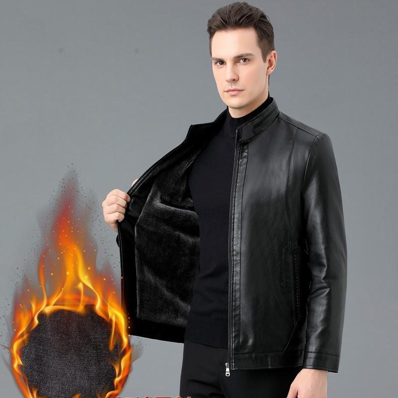 Мягкая кожаная куртка среднего возраста, мужская натуральная кожа, зимний плюш, утолщенная мотоциклетная куртка, отцовская куртка из овчины
Мягкая кожаная куртка среднего возраста, мужская натуральная кожа, зимний плюш, утолщенная мотоциклетная куртка, отцовская куртка из овчины