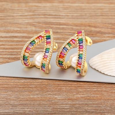 Nidin European and American Fashion Geometric Irregular Earrings Colorful Zircon Pearl Light Luxury Cool Ear Jewelry Accessories
Nidin European and American Fashion Geometric Irregular Earrings Colorful Zircon Pearl Light Luxury Cool Ear Jewelry Accessories
