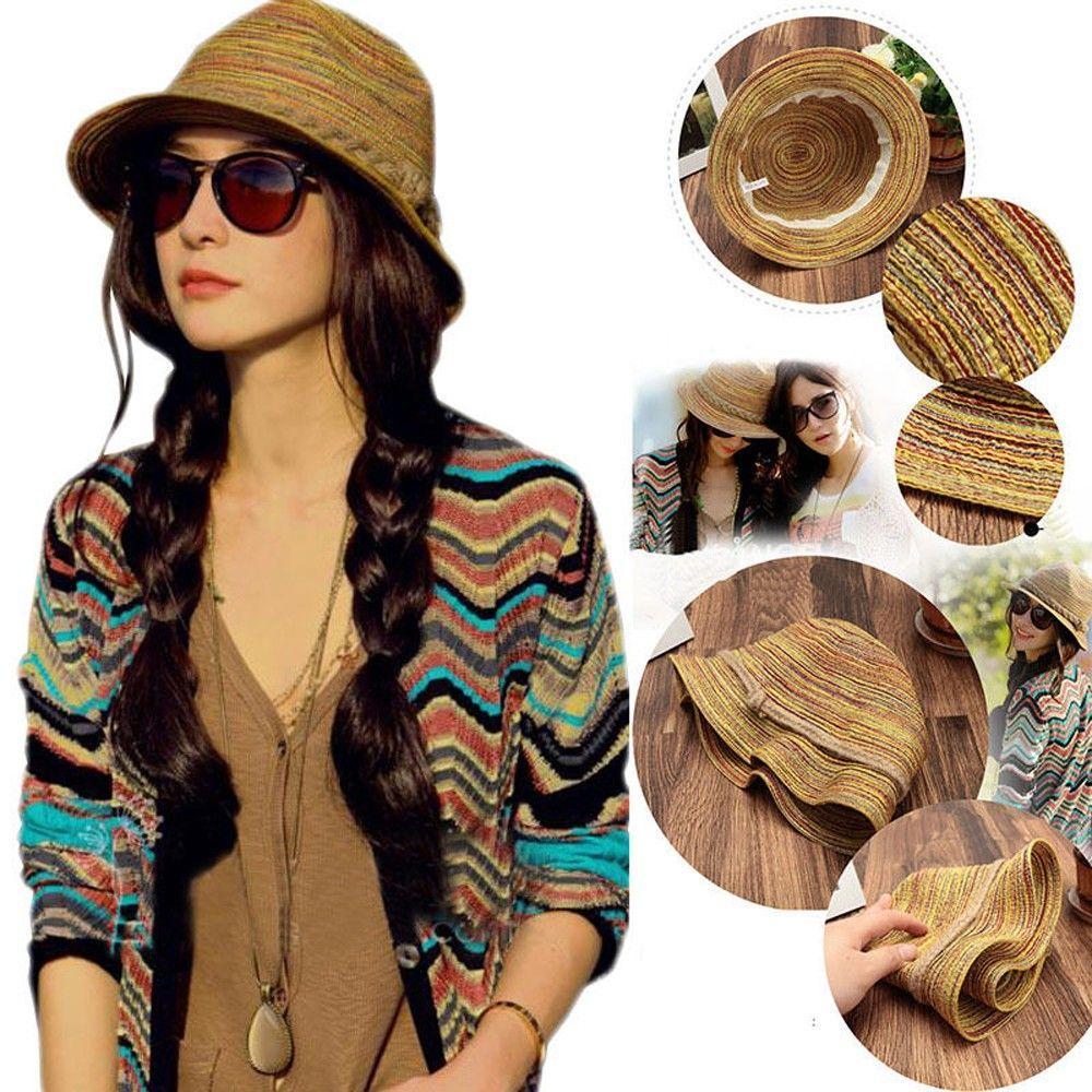 Lady New Fashion Panama Colorful Sun Summer Beach Striped Foldable Straw Hat різнокольоровий
Lady New Fashion Panama Colorful Sun Summer Beach Striped Foldable Straw Hat різнокольоровий