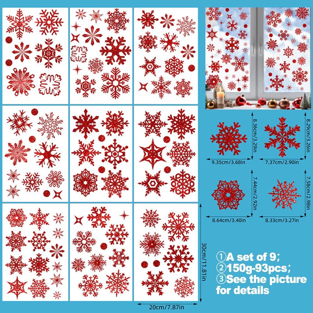 Изысканный дизайн Рождественские наклейки со снежинками Двусторонние наклейки на окна красный
Изысканный дизайн Рождественские наклейки со снежинками Двусторонние наклейки на окна красный