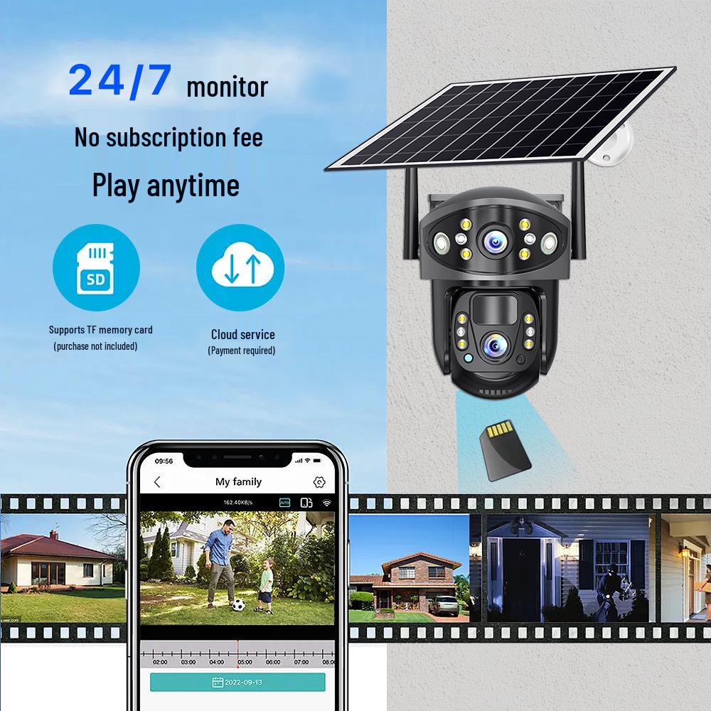 V380 Solar Outdoor HD Night Vision Waterproof Smart Security Camera with 360° View and Two-Way Audio. WiFi English Version (No Memory Card)
V380 Solar Outdoor HD Night Vision Waterproof Smart Security Camera with 360° View and Two-Way Audio. WiFi English Version (No Memory Card)
