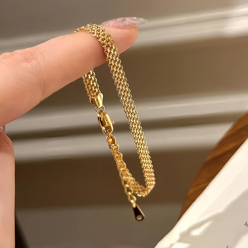 Браслет-сетка из 18-каратного золота, нишевый, с темпераментом легкой роскоши, универсальный, модный, высококлассный, женский
Браслет-сетка из 18-каратного золота, нишевый, с темпераментом легкой роскоши, универсальный, модный, высококлассный, женский