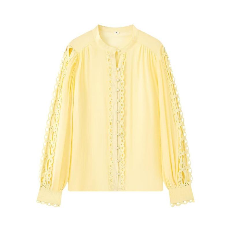 Women s Clothing Wholesale Spring New Solid Color Casual Versatile Lace Shirt Tops L жовтий
Women s Clothing Wholesale Spring New Solid Color Casual Versatile Lace Shirt Tops L жовтий