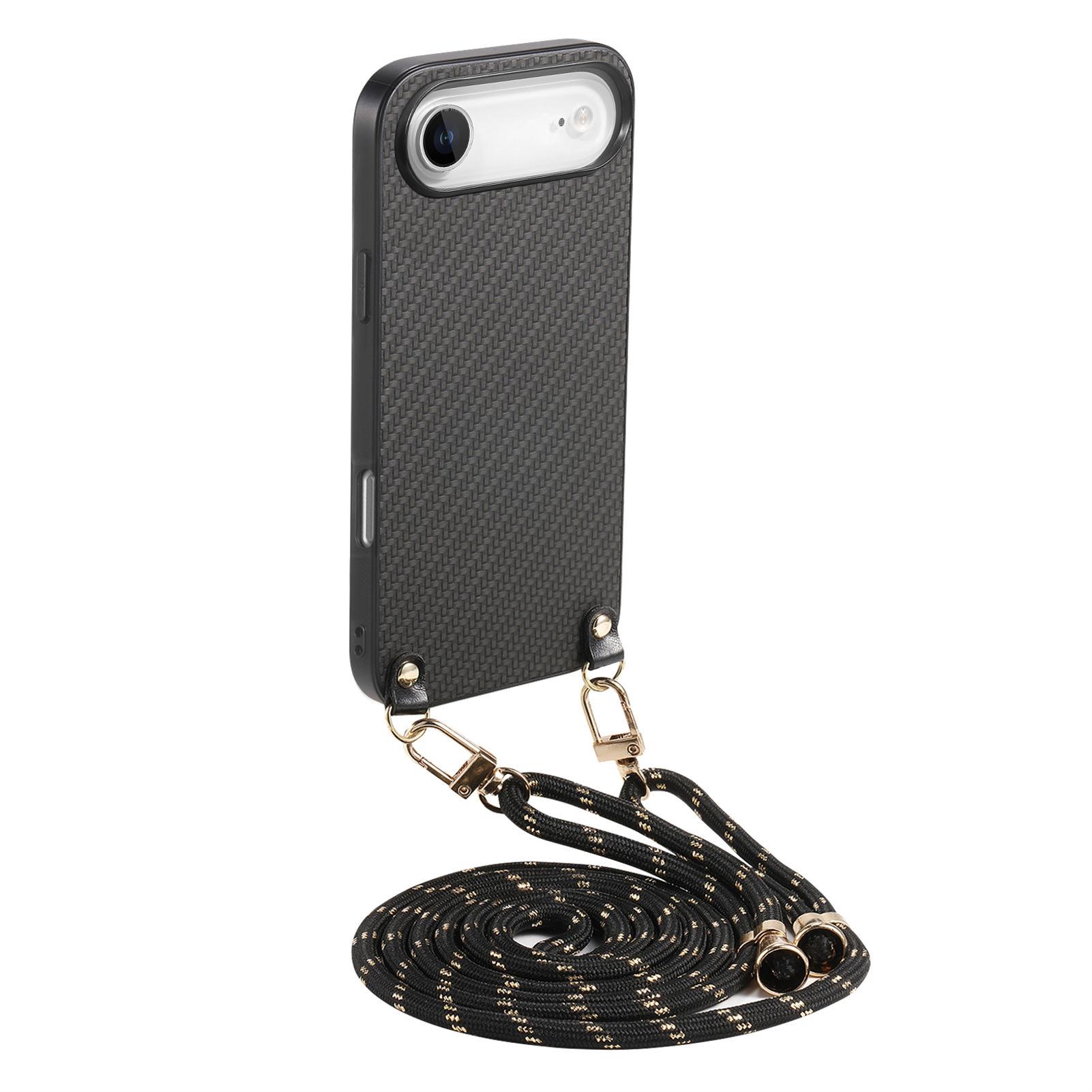 For iPhone Air Case Carbon Fiber Texture PU + PC + TPU Anti Drop Phone Cover with Crossbody Lanyard
For iPhone Air Case Carbon Fiber Texture PU + PC + TPU Anti Drop Phone Cover with Crossbody Lanyard