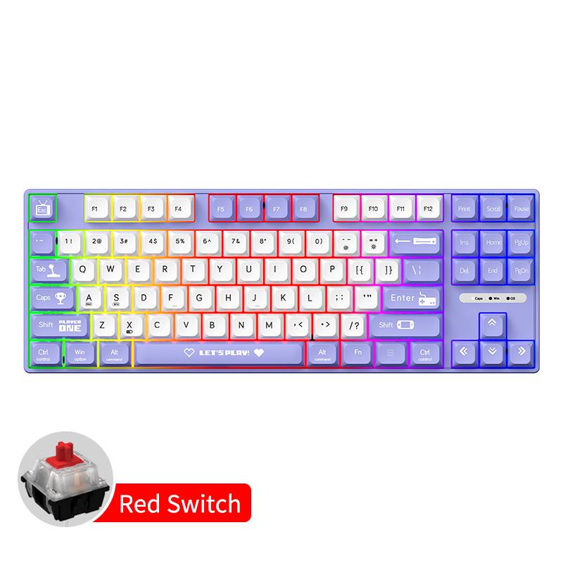 AJAZZ AK870 MC Gaming Keyboard Full hot-swappable keys Lights and colours Wired keyboard for gaming and office use. Red switch фіолетовий
AJAZZ AK870 MC Gaming Keyboard Full hot-swappable keys Lights and colours Wired keyboard for gaming and office use. Red switch фіолетовий