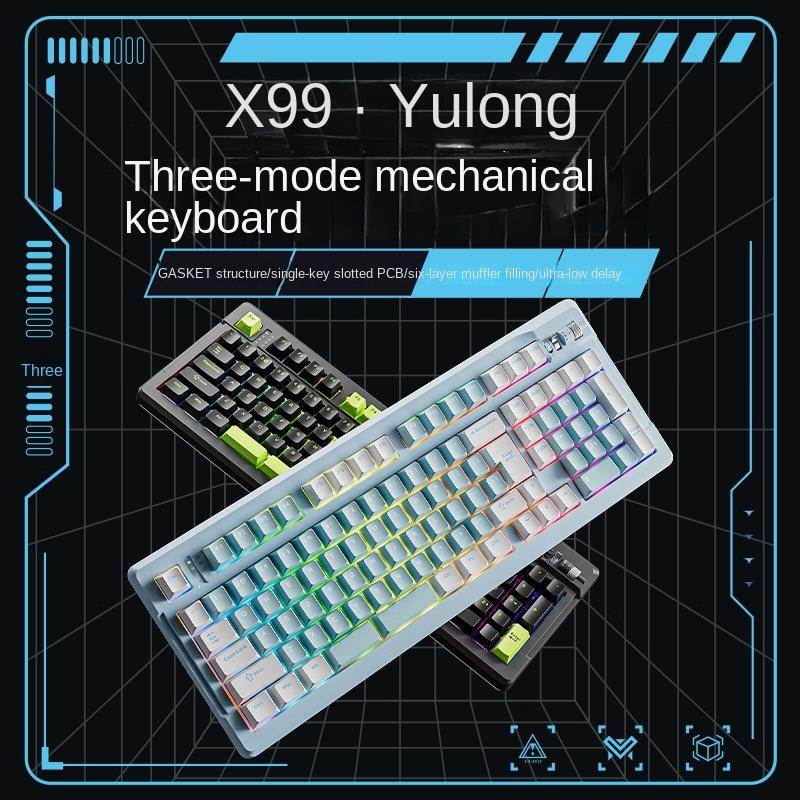 RTY X99 Yulong Индивидуальная механическая клавиатура с возможностью горячей замены, беспроводная проводная Bluetooth, трехрежимная киберспортивная клавиатура
RTY X99 Yulong Индивидуальная механическая клавиатура с возможностью горячей замены, беспроводная проводная Bluetooth, трехрежимная киберспортивная клавиатура
