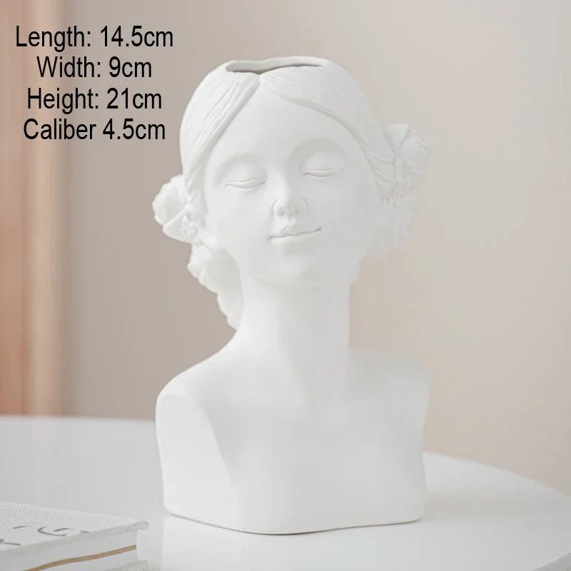 Creative Character Ceramic Vase Nordic Home TV Living Room Dining Room Decor Flower Container Art Craft Girl Face White Vase 1Pc
Creative Character Ceramic Vase Nordic Home TV Living Room Dining Room Decor Flower Container Art Craft Girl Face White Vase 1Pc