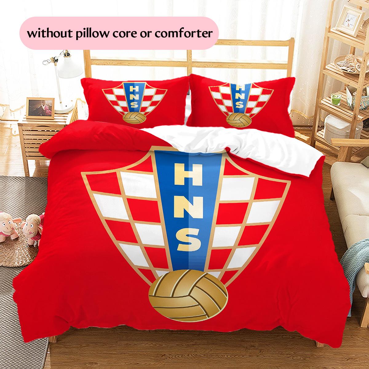 Croatian Football Federation Pattern Bedding Quilt Set Home Decoration Gift (1 * duvet cover + 2 * pillowcase without core) 135x200cm
Croatian Football Federation Pattern Bedding Quilt Set Home Decoration Gift (1 * duvet cover + 2 * pillowcase without core) 135x200cm