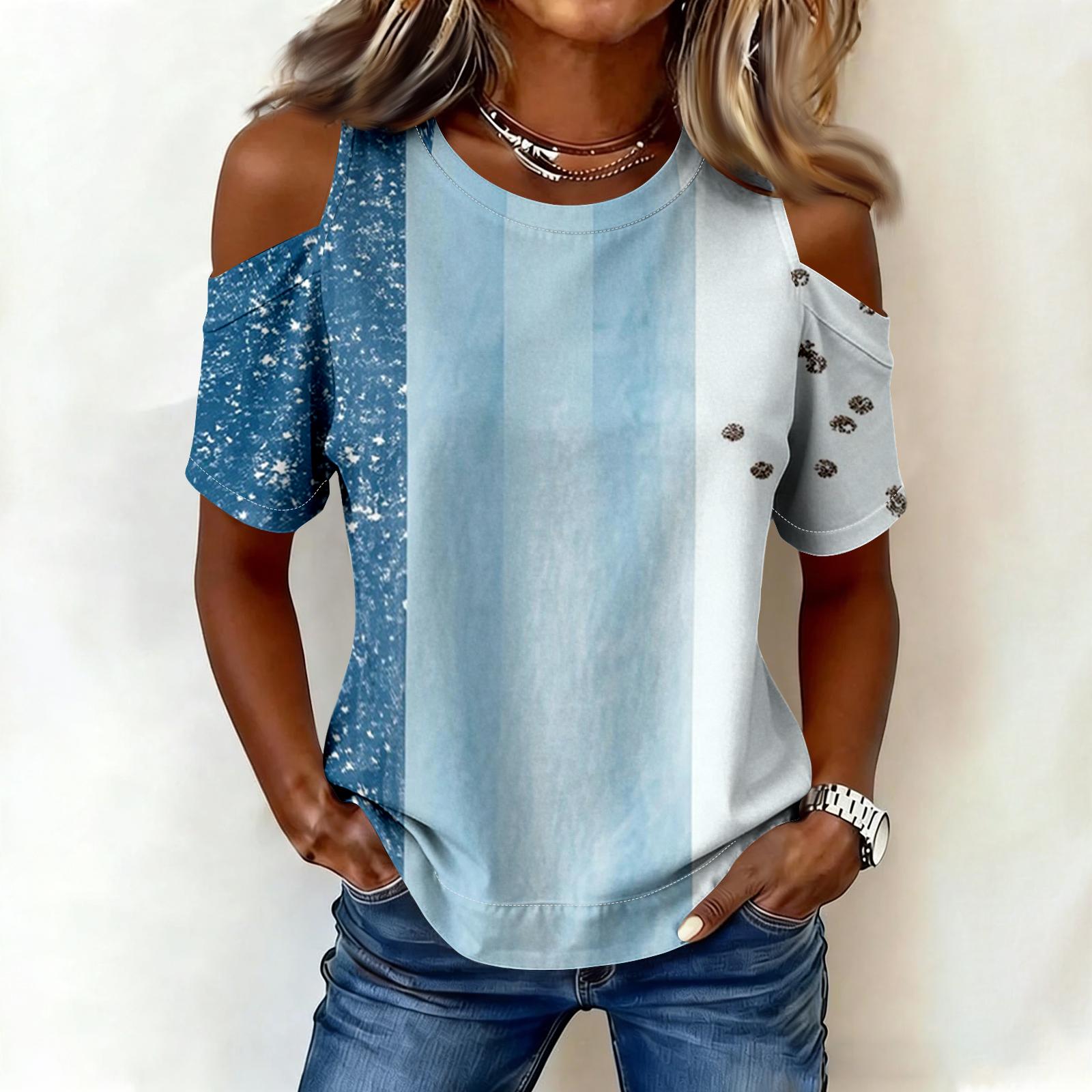 Womens Spring Tops Short Sleeve Cold Shoulder Design Summer Shirts for Women Casual Printed Womens Summer Shirts 2026 Style XL небо синє кольору
Womens Spring Tops Short Sleeve Cold Shoulder Design Summer Shirts for Women Casual Printed Womens Summer Shirts 2026 Style XL небо синє кольору